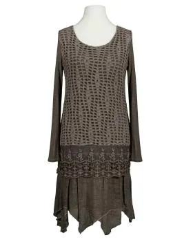 Tunika Kleid mit Spitze in  braun von Spaziodonna (Bild 1)