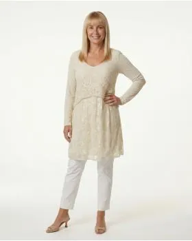 Tunika Kleid Spitze in  creme von Spaziodonna (Bild 2)