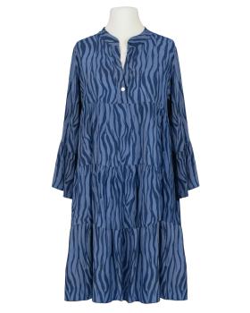 Tunika Kleid Zebraprint in  blau von Made in Italy (Bild 1)