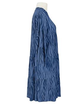 Tunika Kleid Zebraprint in  blau von Made in Italy (Bild 2)
