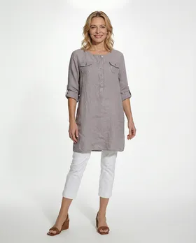 Tunika Leinen in  taupe von Diana (Bild 3)