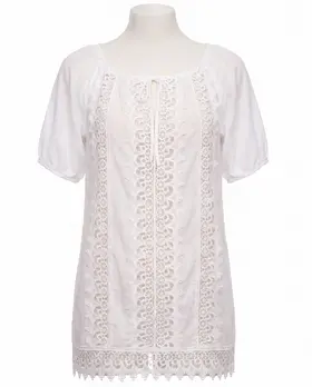 Bluse mit H�kelspitze in  wei� von Montan (Bild 1)