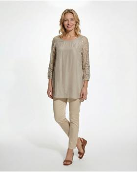 Tunika mit Seide in  taupe von Spaziodonna (Bild 2)