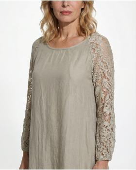 Tunika mit Seide in  taupe von Spaziodonna (Bild 3)