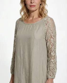 Tunika mit Seide in  taupe von Spaziodonna (Bild 3)