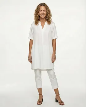 Tunika mit Seide in  wei� von New Collection (Bild 3)