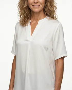 Tunika mit Seide in  wei� von New Collection (Bild 4)