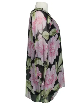 Tunika mit Seide Floral in  schwarz von H. Trend (Bild 2)
