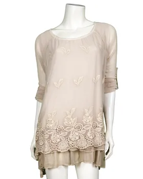 Tunika mit Spitze in  beige von Carla Giannini (Bild 1)