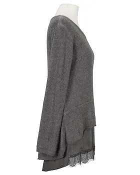 Tunika Pullover mit Spitze in  grau von Cocoomin (Bild 2)