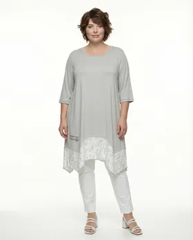 Tunika Shirt mit Print in  grau von Sha & Sha (Bild 3)