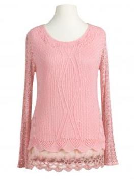Tunika Shirt mit Spitze in  rosa von Italia Moda (Bild 1)