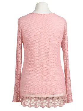 Tunika Shirt mit Spitze in  rosa von Italia Moda (Bild 2)