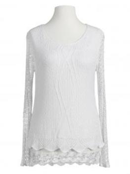 Tunika Shirt mit Spitze in  weiss von Italia Moda (Bild 1)