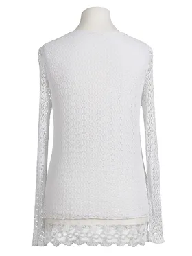 Tunika Shirt mit Spitze in  wei� von Italia Moda (Bild 2)