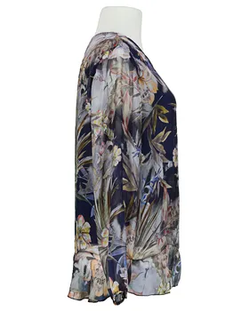 Tunikabluse Floral mit Seide in  dunkelblau von Made in Italy (Bild 2)