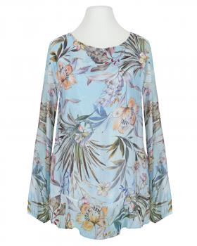 Tunikabluse Floral mit Seide in  hellblau von Made in Italy (Bild 1)