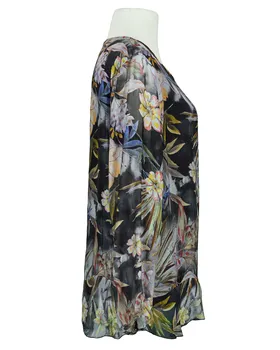 Tunikabluse Floral mit Seide in  schwarz von Made in Italy (Bild 2)