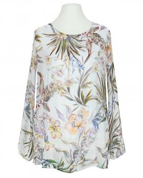 Tunikabluse Floral mit Seide in  weiss von Made in Italy (Bild 1)