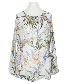 Tunikabluse Floral mit Seide in  wei� von Made in Italy (Bild 1)