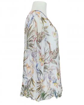 Tunikabluse Floral mit Seide in  weiss von Made in Italy (Bild 2)