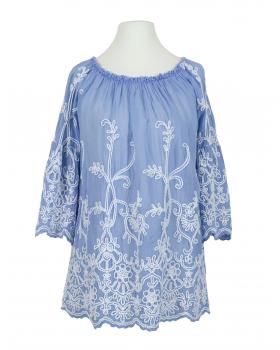Tunikabluse Kordelstickerei in  blau von Diana (Bild 1)