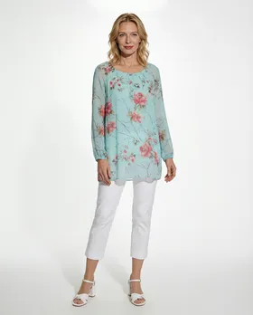 Tunikabluse Seide Floral in  t�rkis von Esvivid (Bild 2)