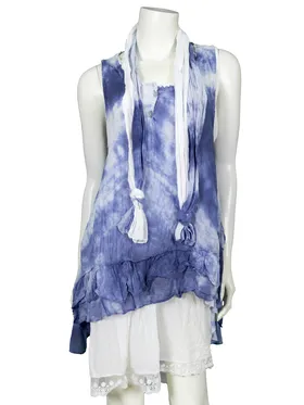 Tunika Batik 3-tlg. in  blau von Diana (Bild 1)