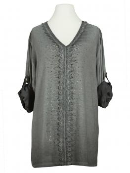 Tunikashirt mit Spitze in  grau von Spaziodonna (Bild 1)