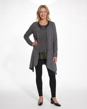 Twinset - Strickh�lle und Top in  grau von Montan (Bild 5)