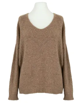 V-Ausschnitt Pullover Grobstrick in  camel von Selected Touch (Bild 1)