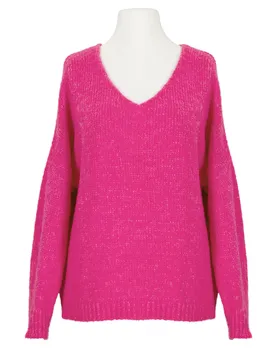V-Ausschnitt Pullover Grobstrick in  pink von Selected Touch (Bild 1)