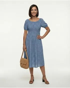 Viskose Kleid in  hellblau von Made in Italy (Bild 3)