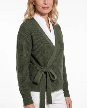 Wickel Strickjacke in  oliv von Diana (Bild 4)