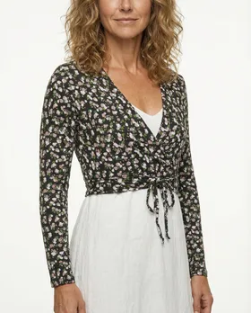 Wickelbolero Baumwolljersey in  schwarz von FASHION (Bild 3)