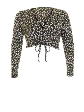Wickelbolero Baumwolljersey in  schwarz von FASHION (Bild 1)