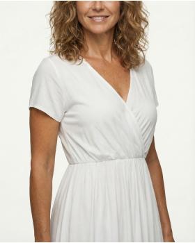 Wickeloptik Kleid mit Volant in  weiss von Spaziodonna (Bild 4)