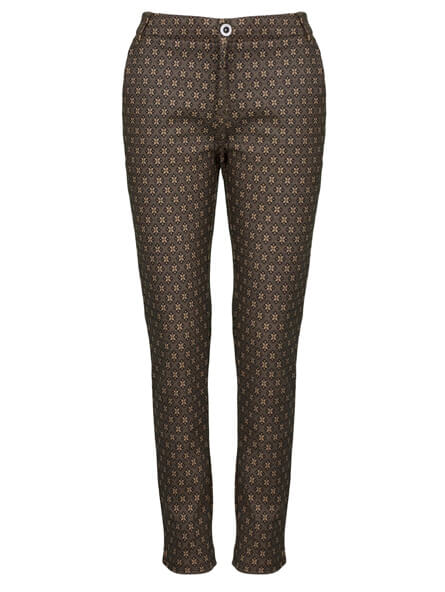 Damen Hose in braun mit Muster